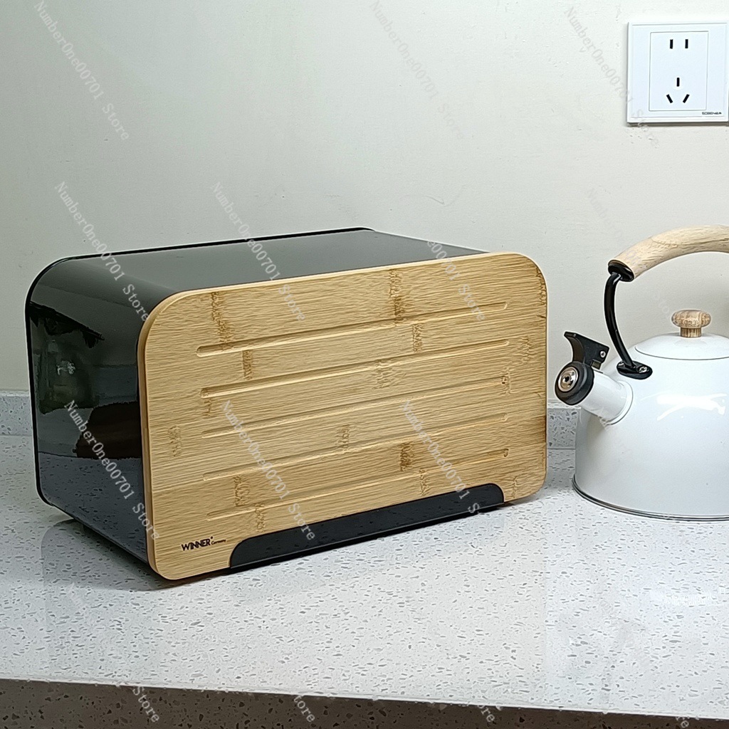 Food Storage Stainless Steel Containers - Хлебница для кухни с бамбуковой крышкой,