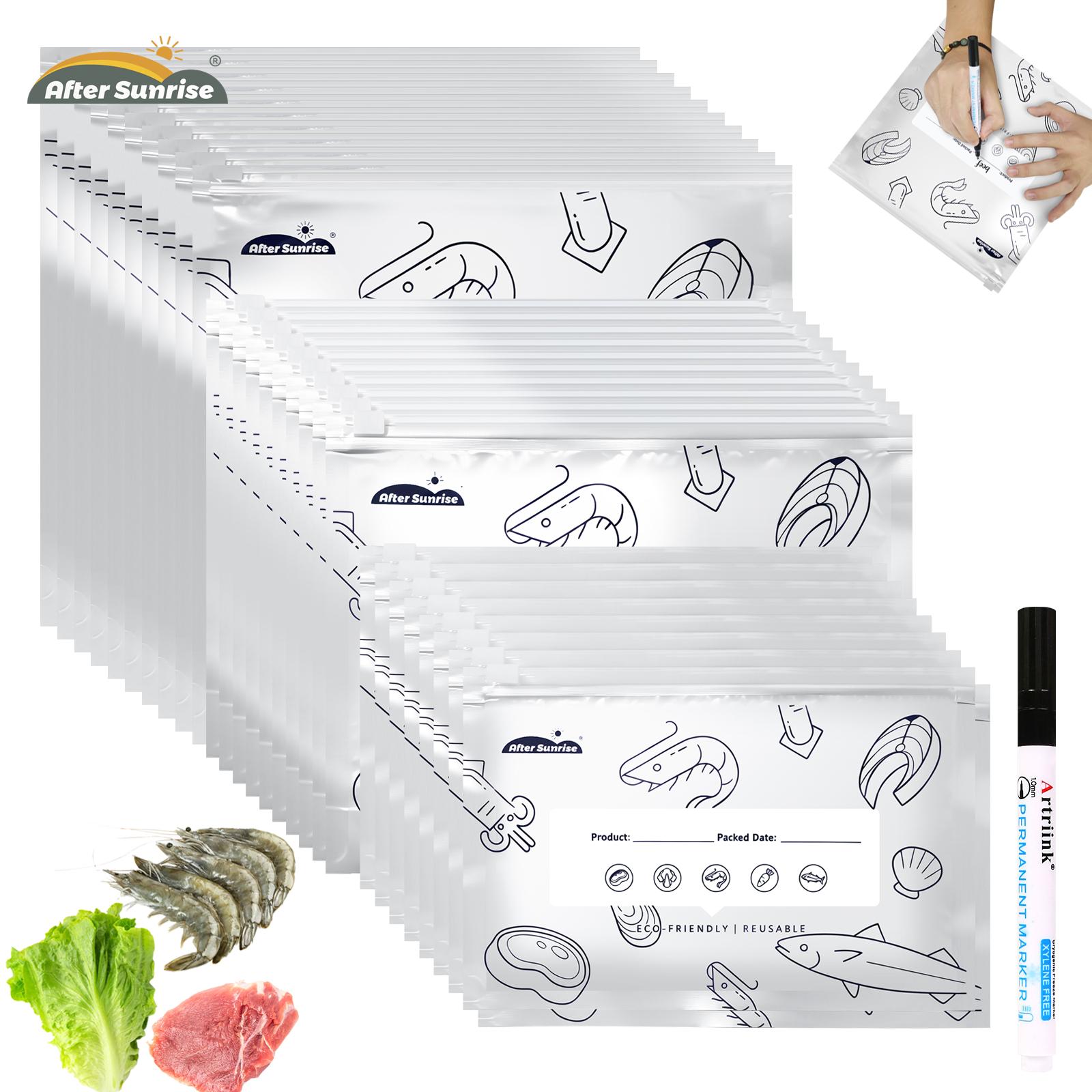 Food Storage Bags Reusable - 【Охлаждаемые продукты】Многоразовые герметичные пакеты из алюминиевой