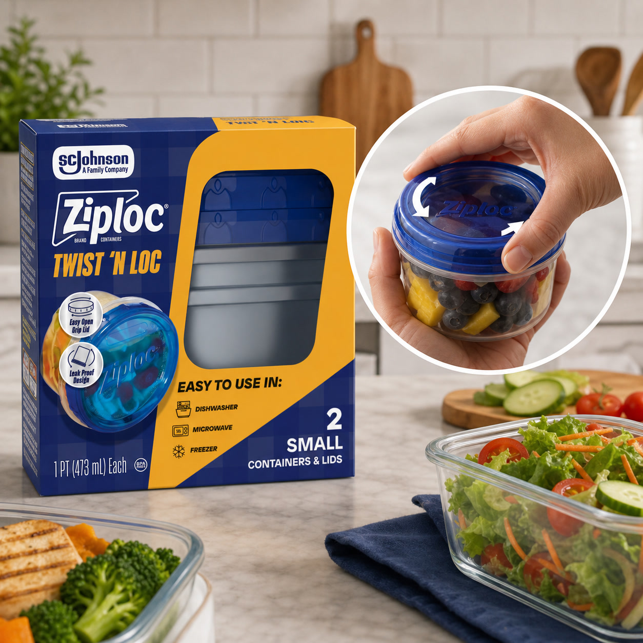 Food Storage Small - 2-секционные контейнеры для хранения продуктов с