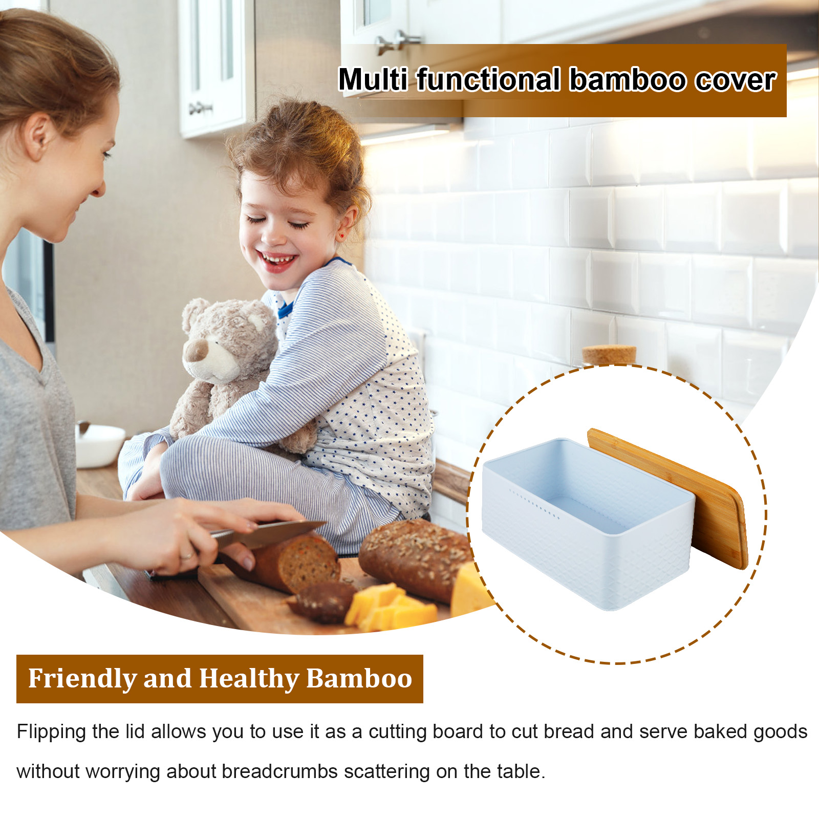 Хлебница с бамбуковой крышкой, – обзор и цена Food Storage Metal Box