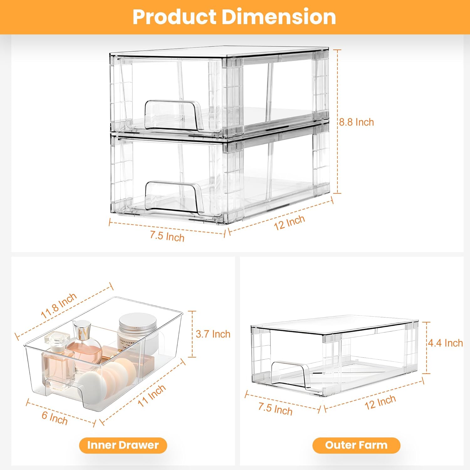 Набор из 2 штабелируемых ящико – обзор и цена Stackable Pantry Bin