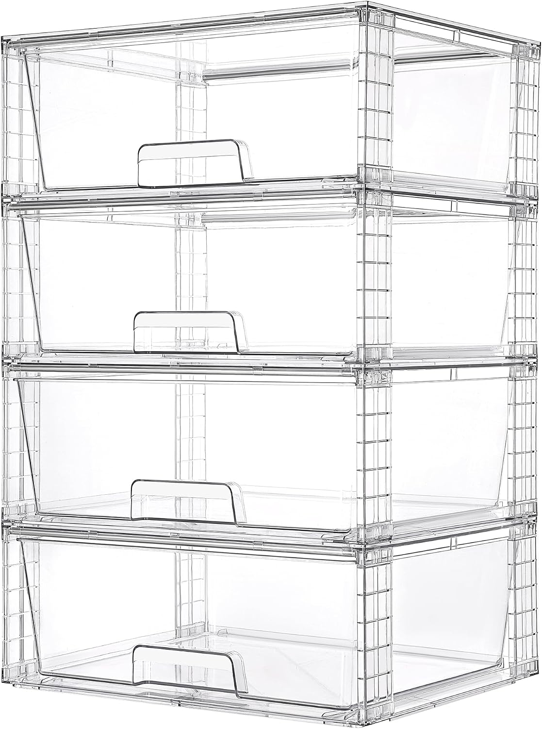 Набор из 4 больших прозрачных  – обзор и цена Stackable Pantry Bin